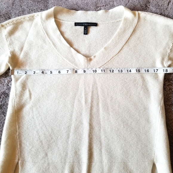 White House black market wool blend cream Knit Sweater size S - Picture 5 of 10